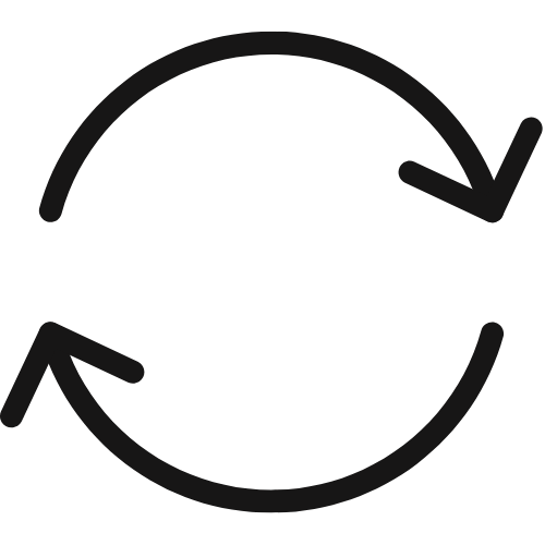 arrows rotating in circle black outline icon